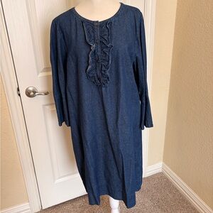 Draper James Indigo Denim Long Sleeve Dress